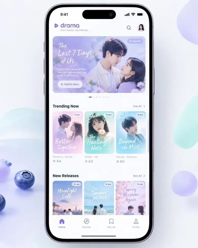 河马剧场网页 APP 界面预览