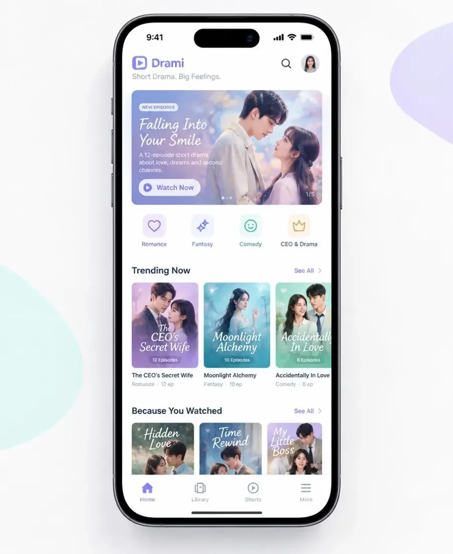 河马剧场网页 APP 界面 河马剧场网页 APP 首页界面预览